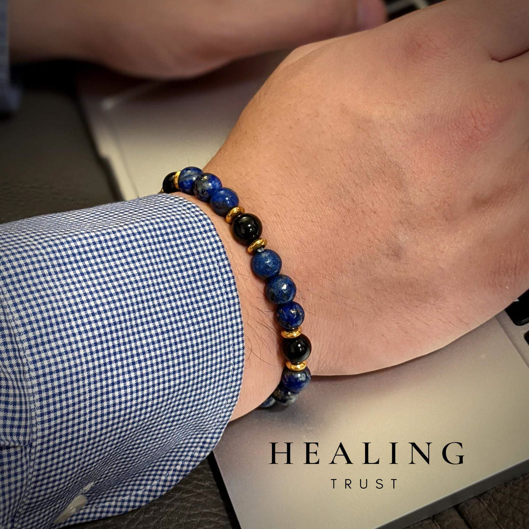 Bracelet Olivenorma « Healing Trust » en lapis-lazuli et onyx noir