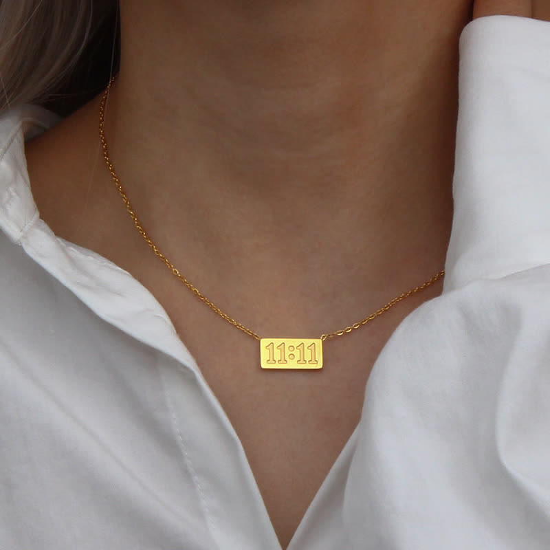 Collier et bague délicats avec le numéro angélique Olivenorma 11:11