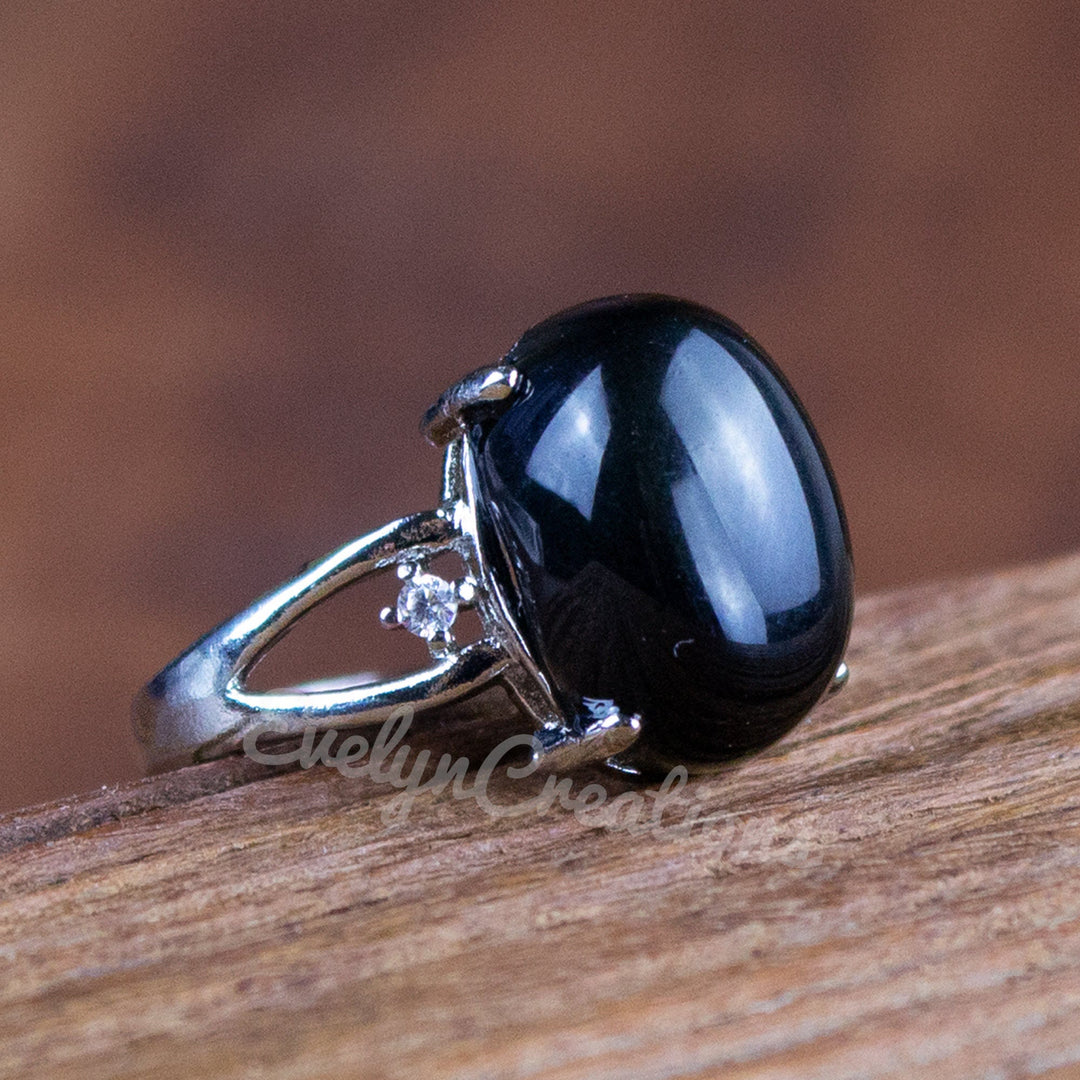Bague en obsidienne naturelle Olivenorma « Protection spirituelle »