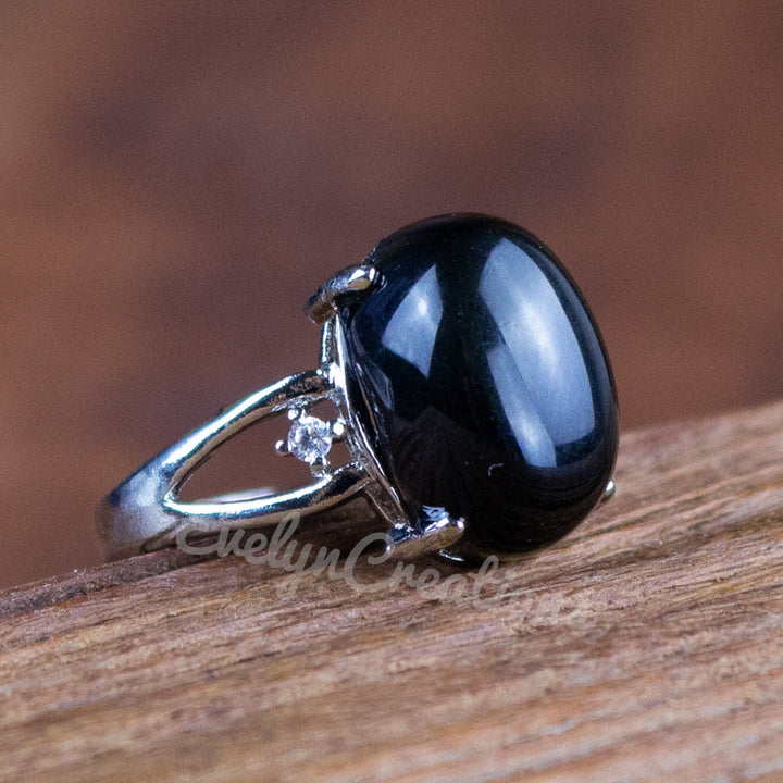 Bague en obsidienne naturelle Olivenorma « Protection spirituelle »