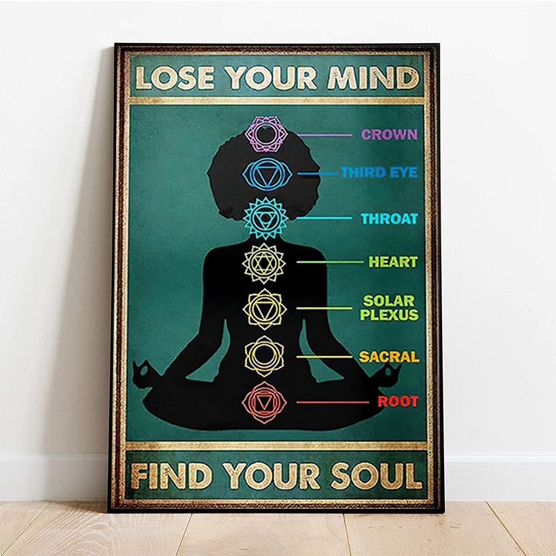 Affiche décorative Olivenorma Chakra Yoga « PERDEZ VOTRE ESPRIT, TROUVEZ VOTRE ÂME »