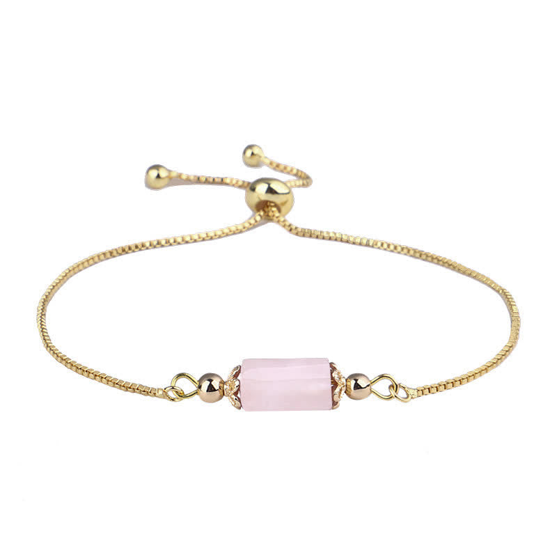 Bracelet chaîne en or délicat avec cristal naturel Olivenorma