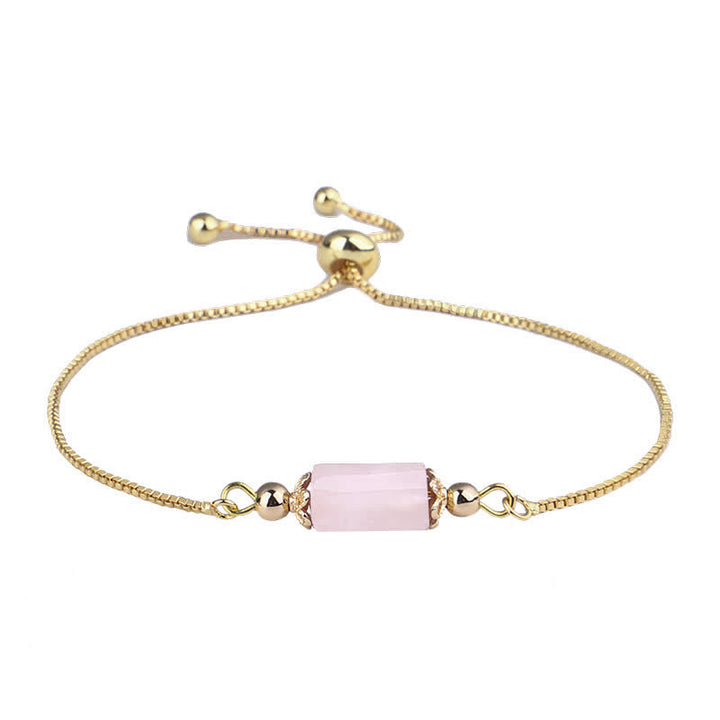 Bracelet chaîne en or délicat avec cristal naturel Olivenorma