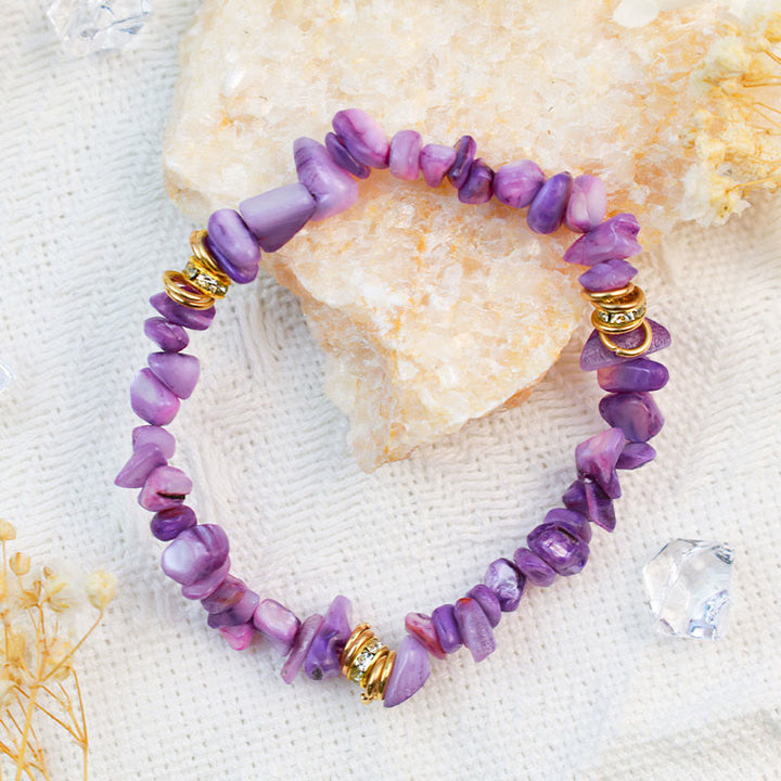 Bracelet en perles de cristal concassées irrégulières Olivenorma