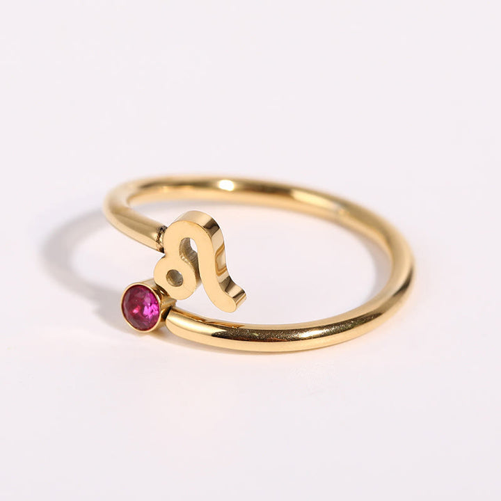 Bague avec pierre de naissance du zodiaque Olivenorma