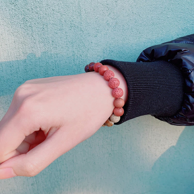 Bracelet planète en perles naturelles givrées de 10 mm Olivenorma