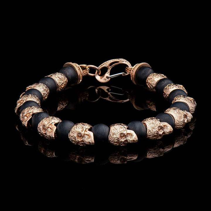 Bracelet Olivenorma en acier inoxydable fait main avec œil de tigre naturel
