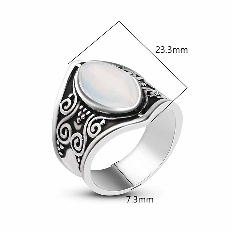 Bague de protection curative en pierre de lune Olivenorma