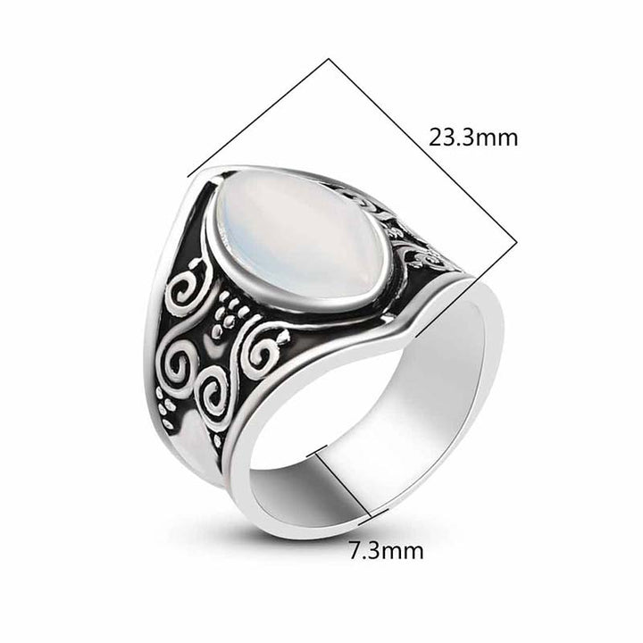 Bague de protection curative en pierre de lune Olivenorma