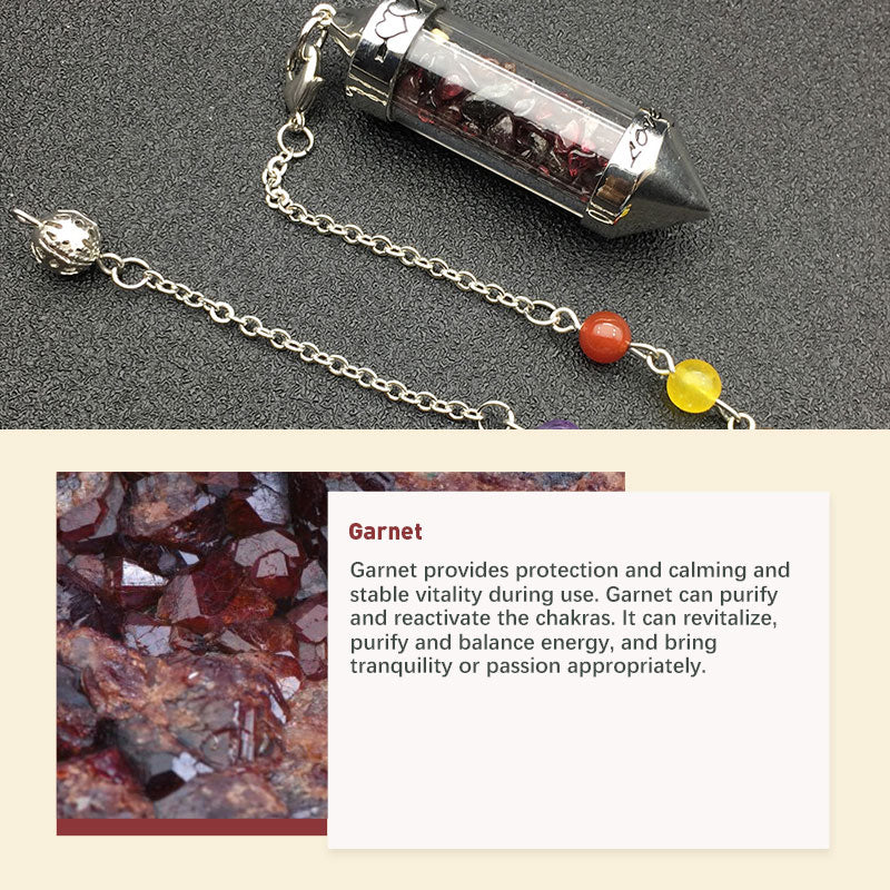 Pendule de méditation en cristal coloré pour les chakras