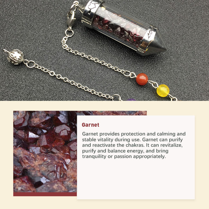 Pendule de méditation en cristal coloré pour les chakras
