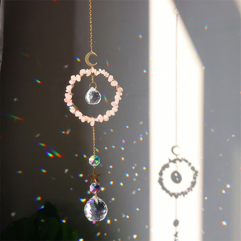 Attrape-soleil de guérison lunaire en cercle de cristal Olivenorma