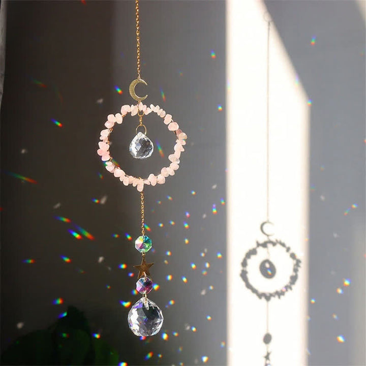 Attrape-soleil de guérison lunaire en cercle de cristal Olivenorma