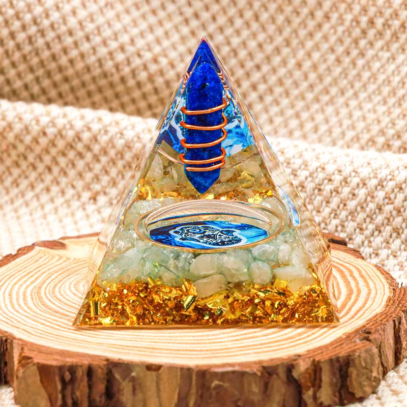Pilier en lapis-lazuli Olivenorma Hamsa Energy Orgone Pyramid