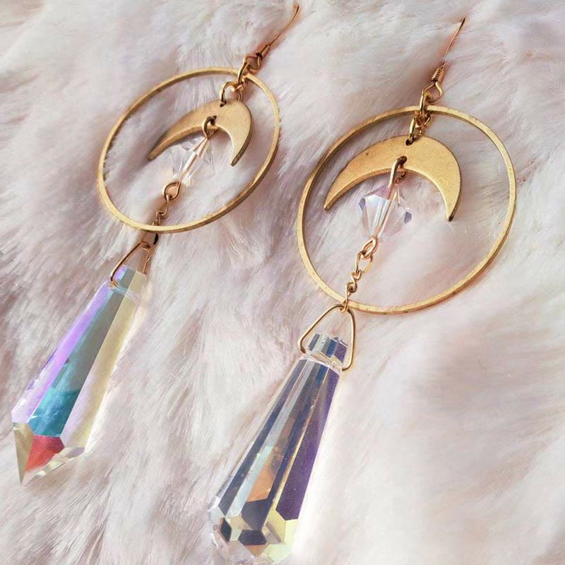 Boucles d'oreilles bohèmes en cristal naturel Olivenorma