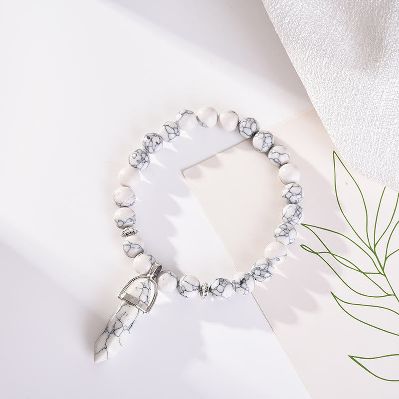 Bracelet pendentif prisme hexagonal en cristal perle Olivenorma de 8 mm