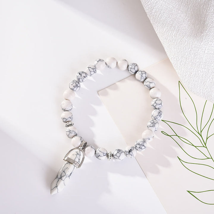 Bracelet pendentif prisme hexagonal en cristal perle Olivenorma de 8 mm