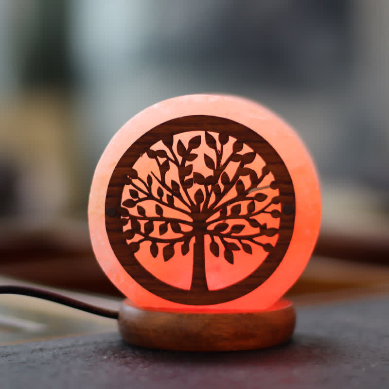 Lampe de sel rose de l'Himalaya Olivenorma Circle Tree Of Life