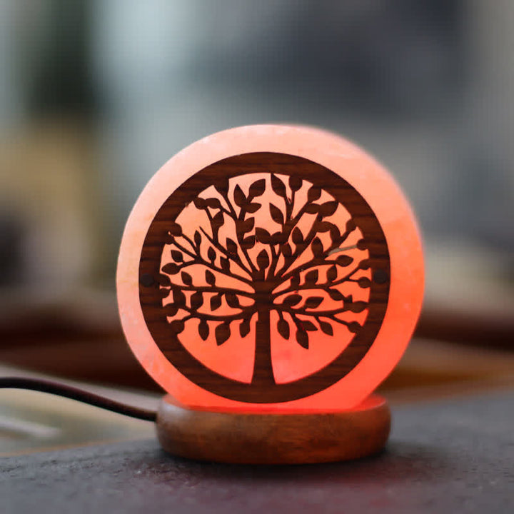 Lampe de sel rose de l'Himalaya Olivenorma Circle Tree Of Life