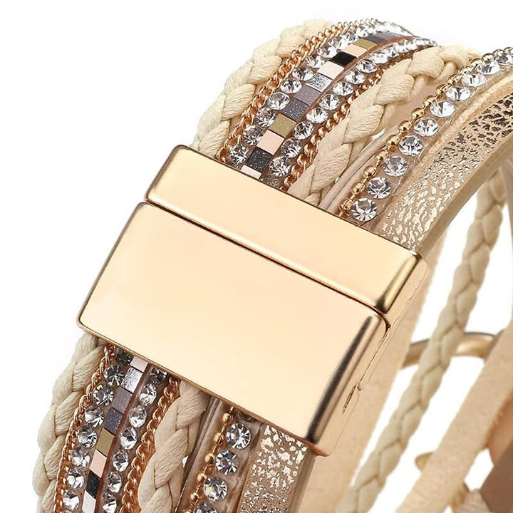 Bracelet en cuir avec cœur creux Olivenorma Bohemia