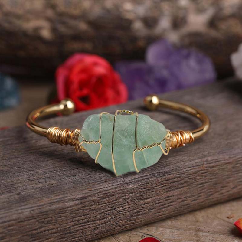 Bracelet irrégulier en aventurine verte