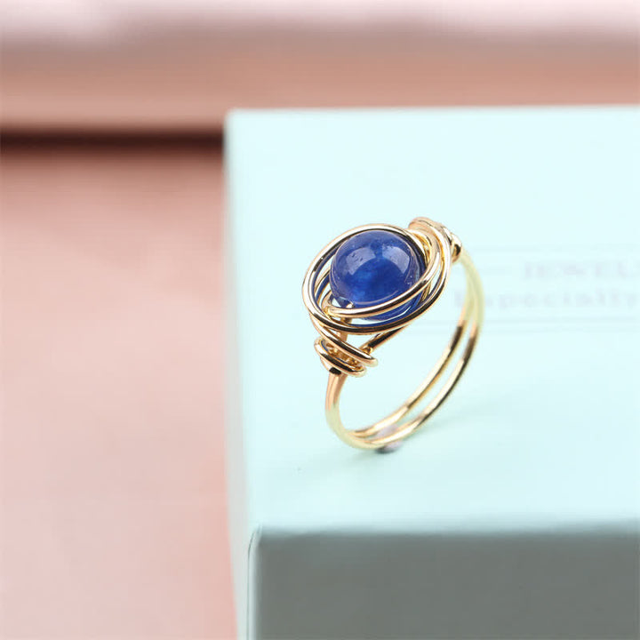 Bague de guérison en cristal enveloppée de fil