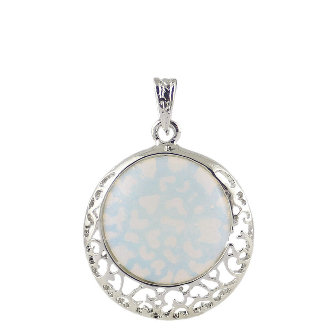 Collier ajustable en véritable pierre de cristal ronde Olivenorma
