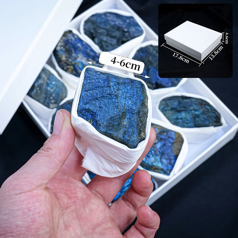 Ensemble de cristaux bruts de labradorite Olivenorma en pierre naturelle