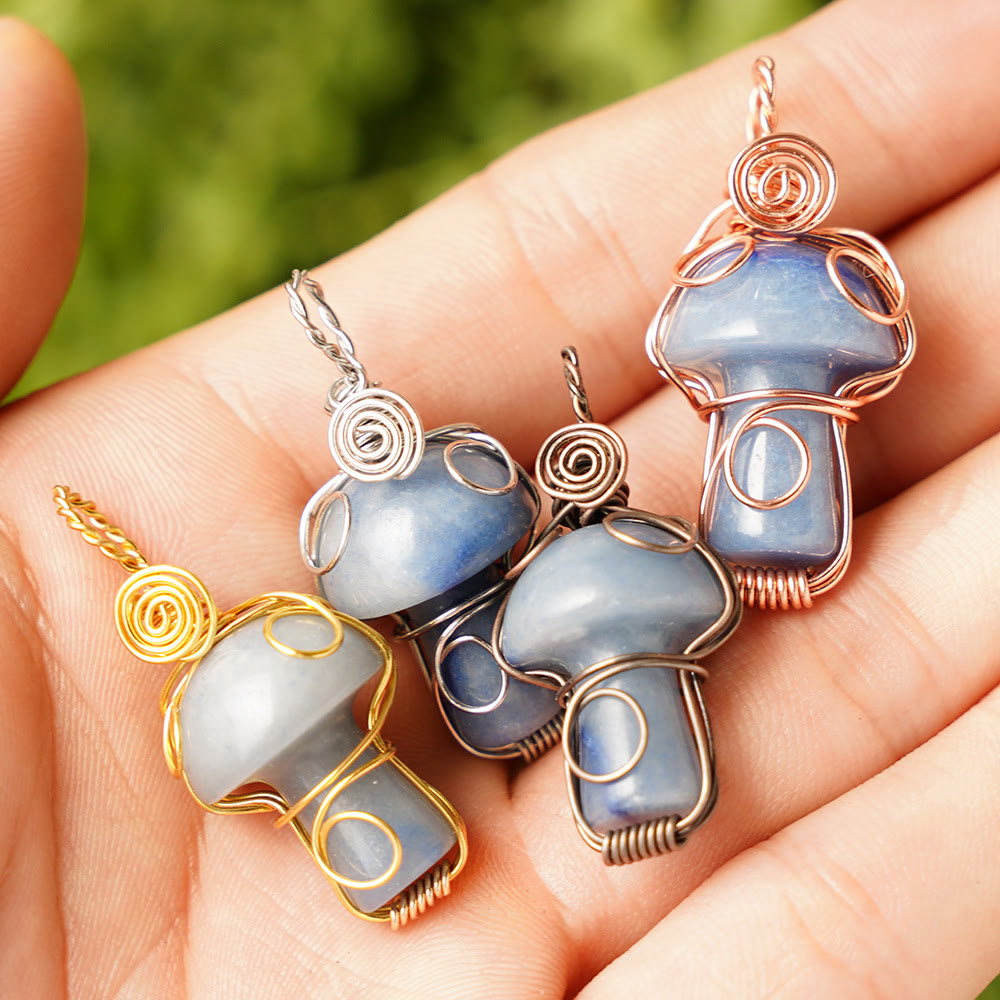 Collier en pierre de guérison naturelle Olivenorma aux champignons