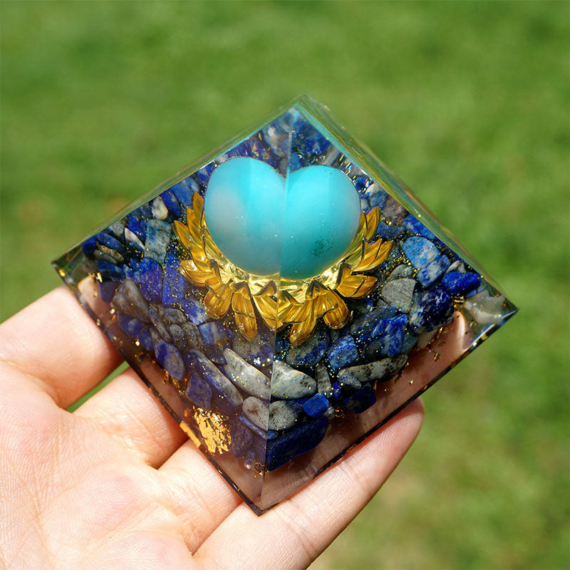Olivenorma La Pyramide Orgonite Turquoise & Lapis Lazuli Expansion Spirituelle