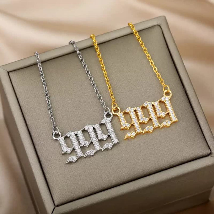 Collier avec chiffres angéliques en zircone Olivenorma