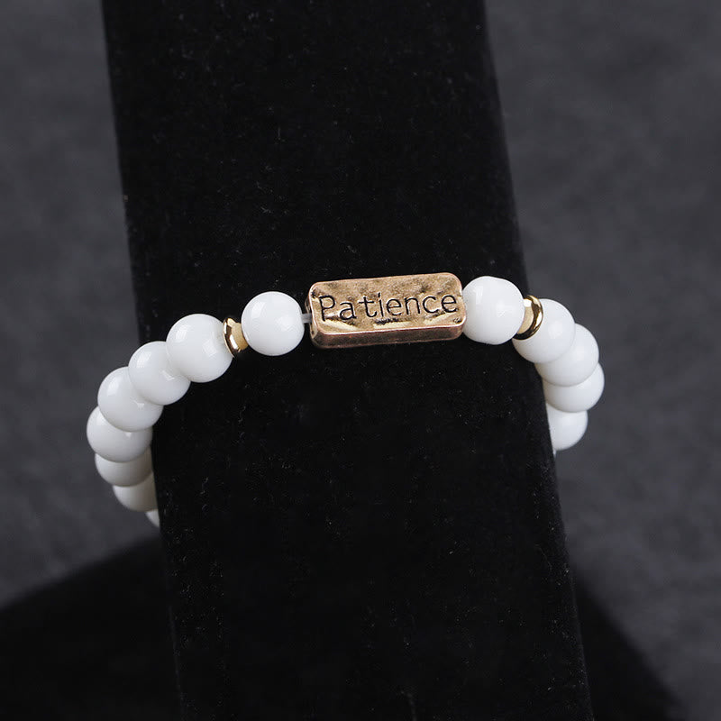 Bracelet gravé avec pierres précieuses naturelles Olivenorma Mom Patience