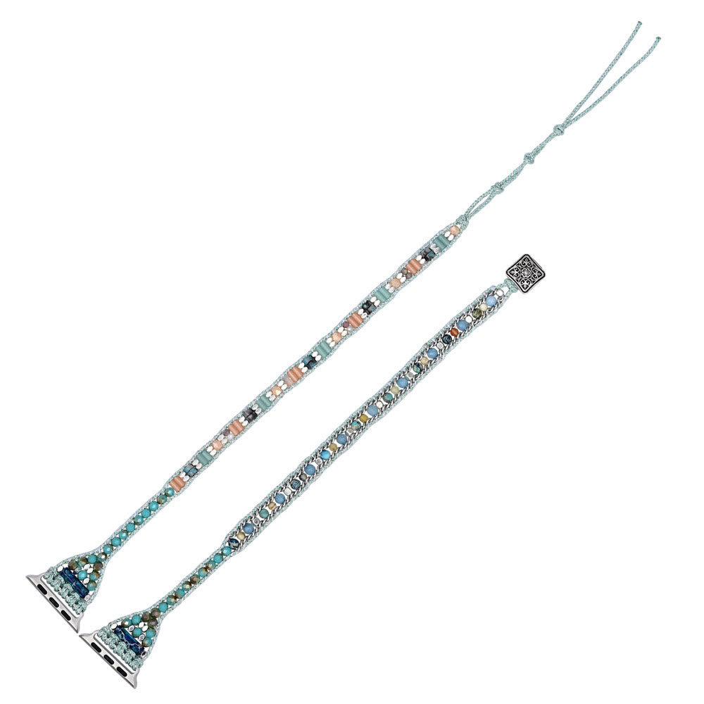 Bracelet de montre Apple en perles de cristal vert menthe Olivenorma