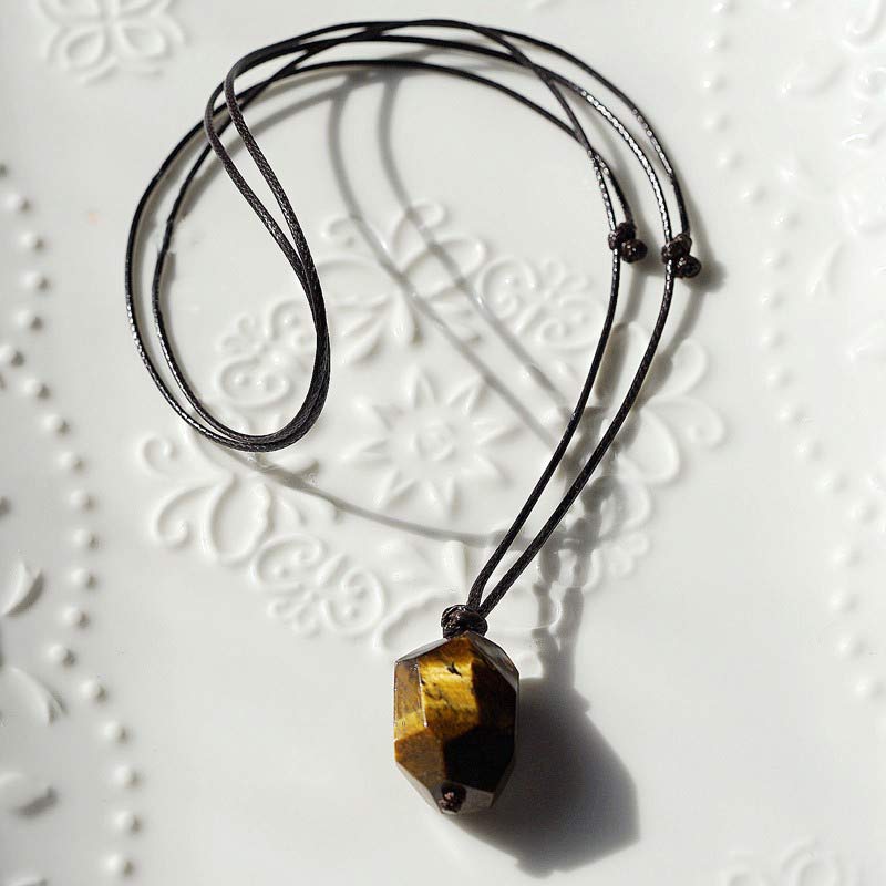 Collier de protection en pierre précieuse naturelle œil de tigre