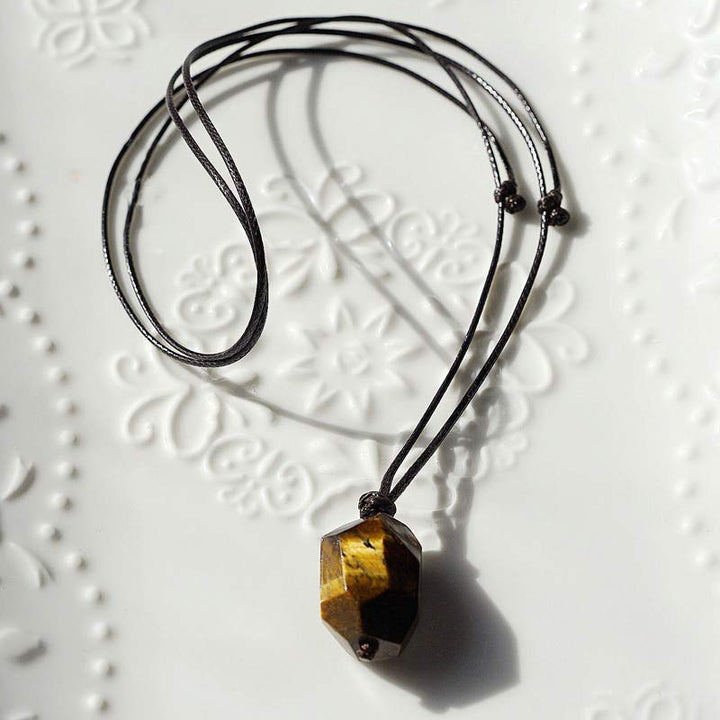 Collier de protection en pierre précieuse naturelle œil de tigre