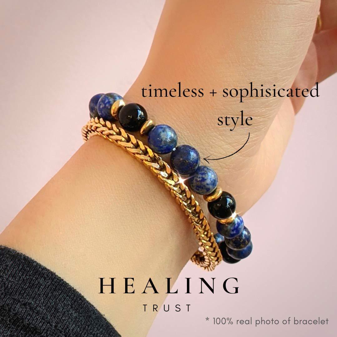 Bracelet Olivenorma « Healing Trust » en lapis-lazuli et onyx noir