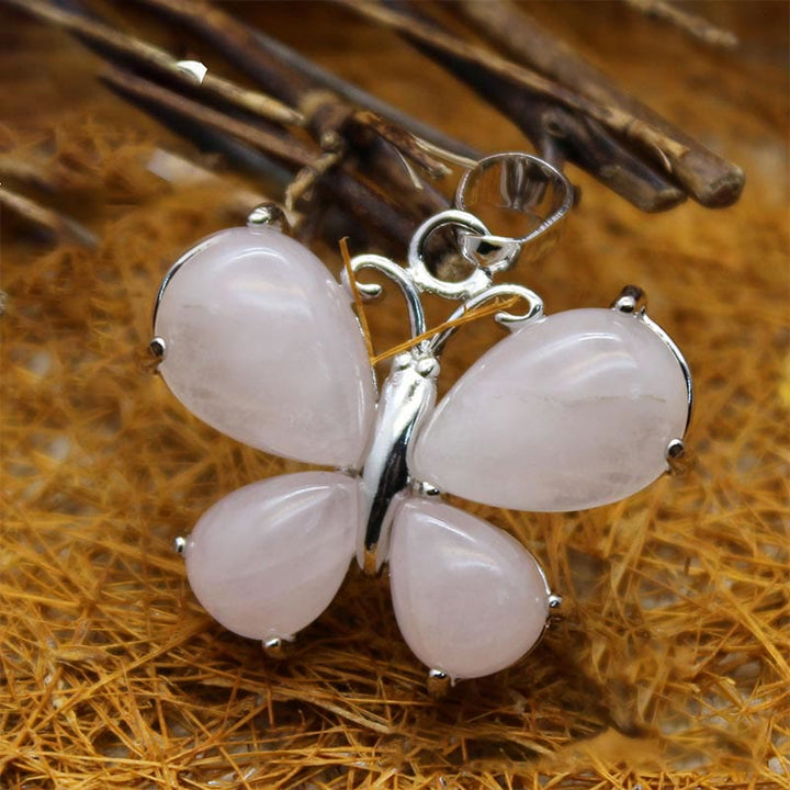 Collier papillon en cristal naturel Olivenorma