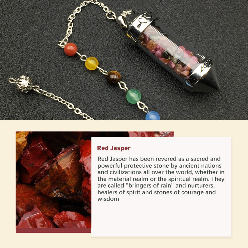 Pendule de méditation en cristal coloré pour les chakras