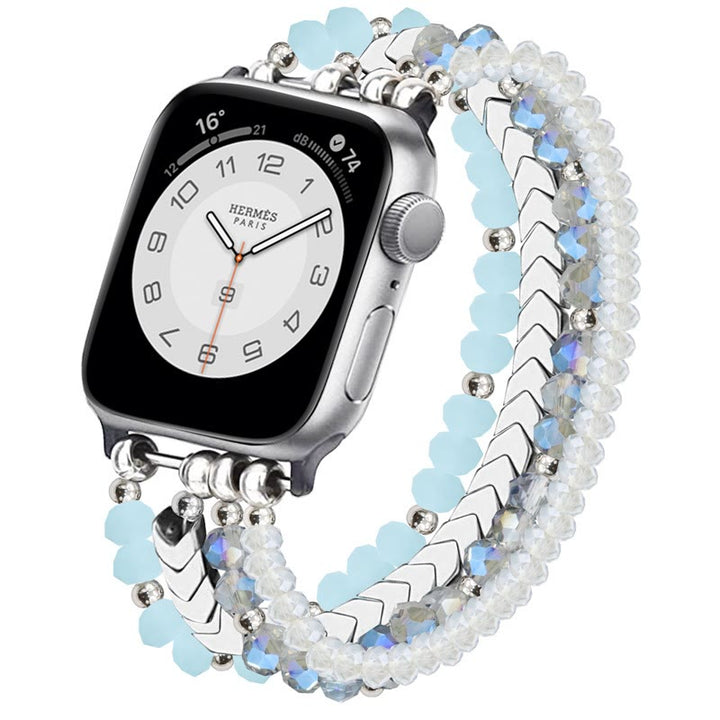 Bracelet de montre en alliage avec perles de cristal et flèche Olivenorma