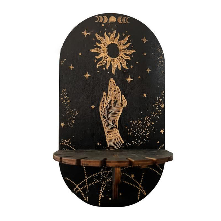Petite étagère en bois et cristal sibylline délicate