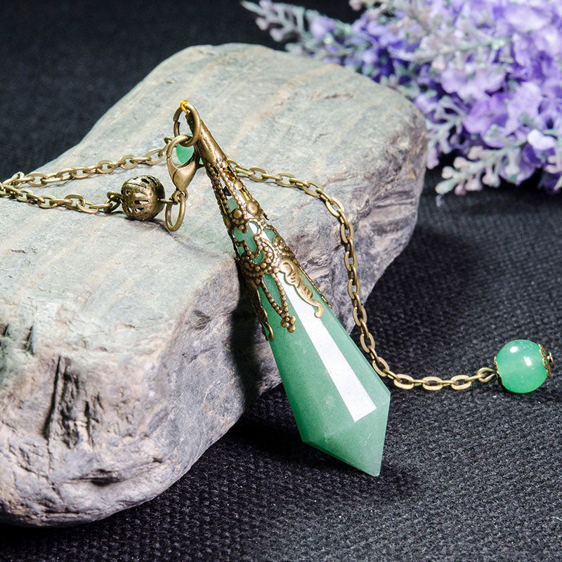 Pendule d'équilibre énergétique en aventurine verte Olivenorma