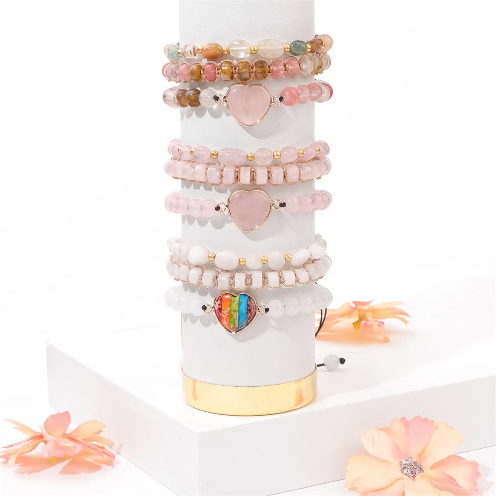 Bracelet pendentif en forme de cœur tressé fait main Olivenorma