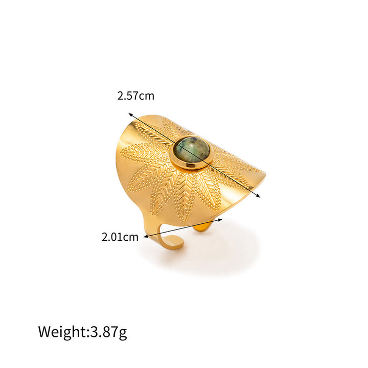 Bague irrégulière ajustable en malachite naturelle Olivenorma