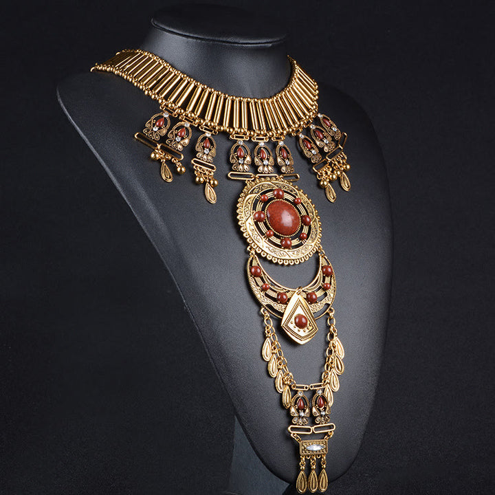 Collier de corps avec chaîne et pierres précieuses de style bohème Olivenorma