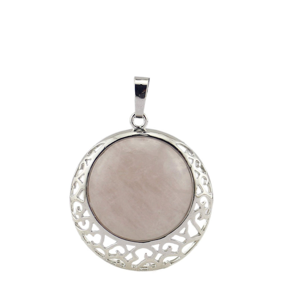 Collier ajustable en véritable pierre de cristal ronde Olivenorma