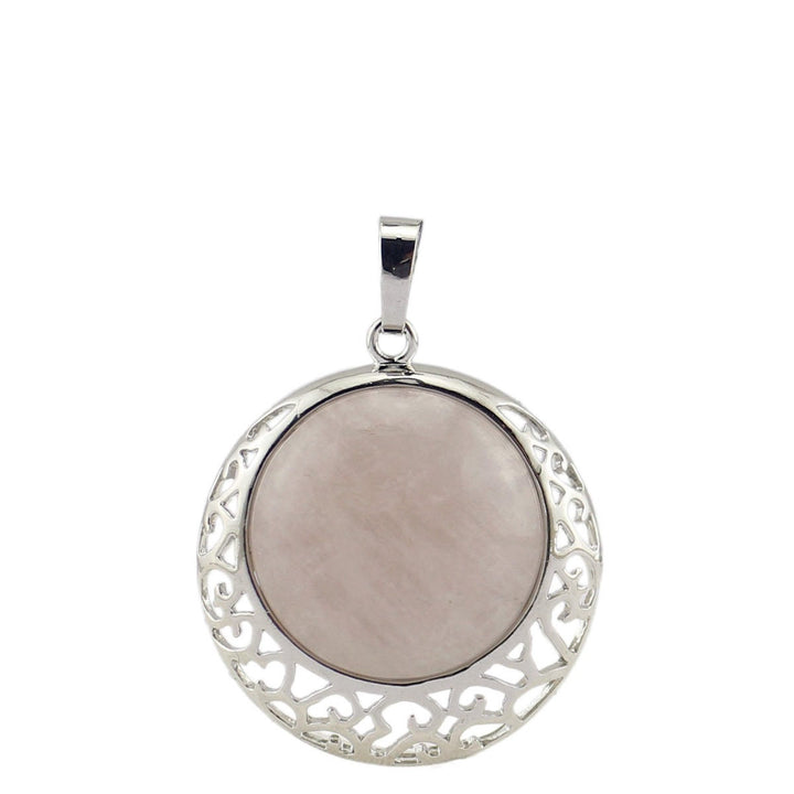 Collier ajustable en véritable pierre de cristal ronde Olivenorma