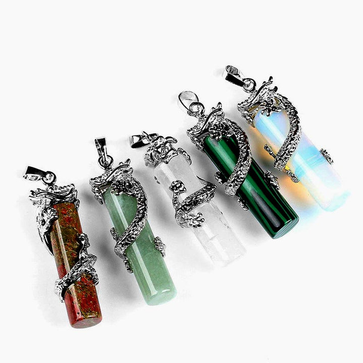 Pendentif exquis en pierre naturelle et cristal Olivenorma