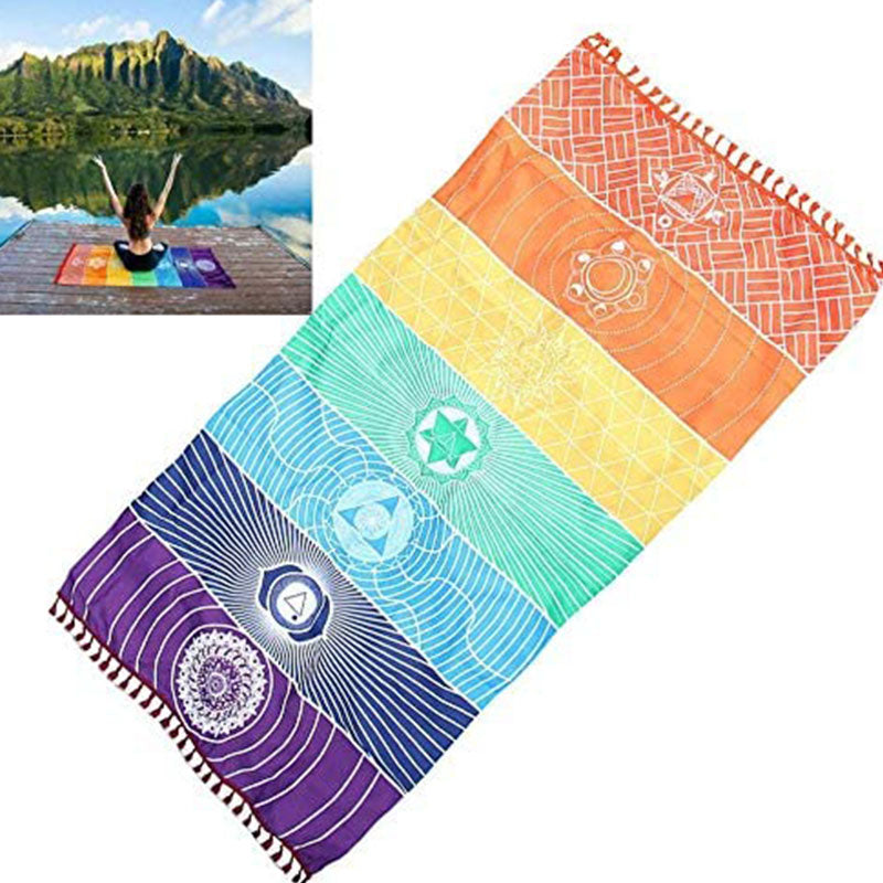 Tapis de yoga arc-en-ciel Chakra Olivenorma