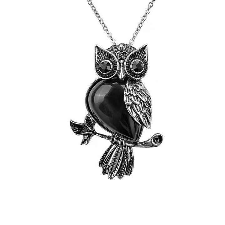 Collier hibou en pierre naturelle Olivenorma