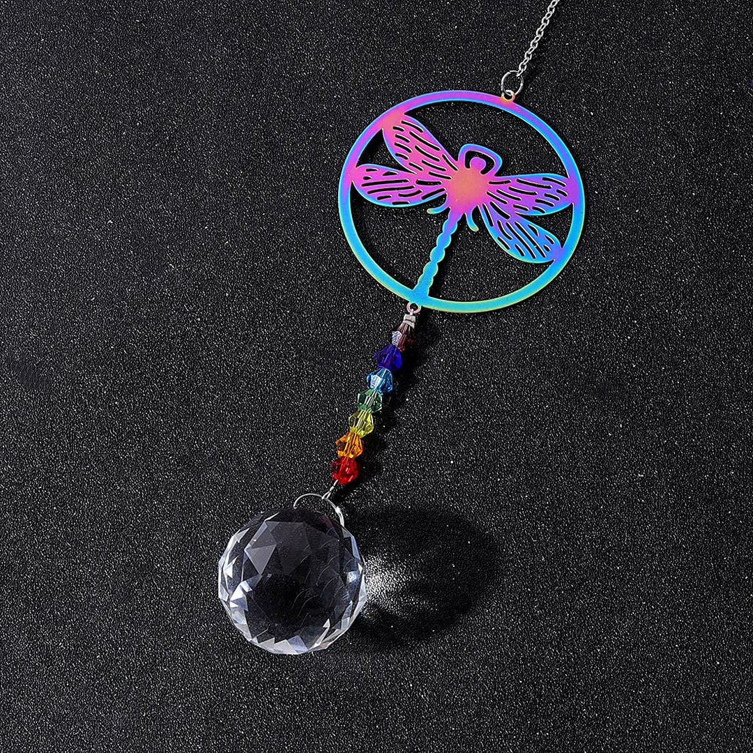 Carillon éolien à suspendre en cristal transparent avec perles chakra Olivenorma